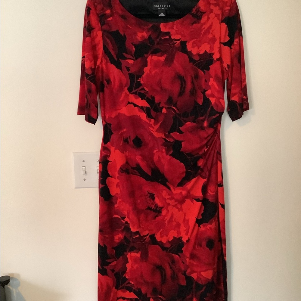 Red Floral Dress Connected Apparel size 10